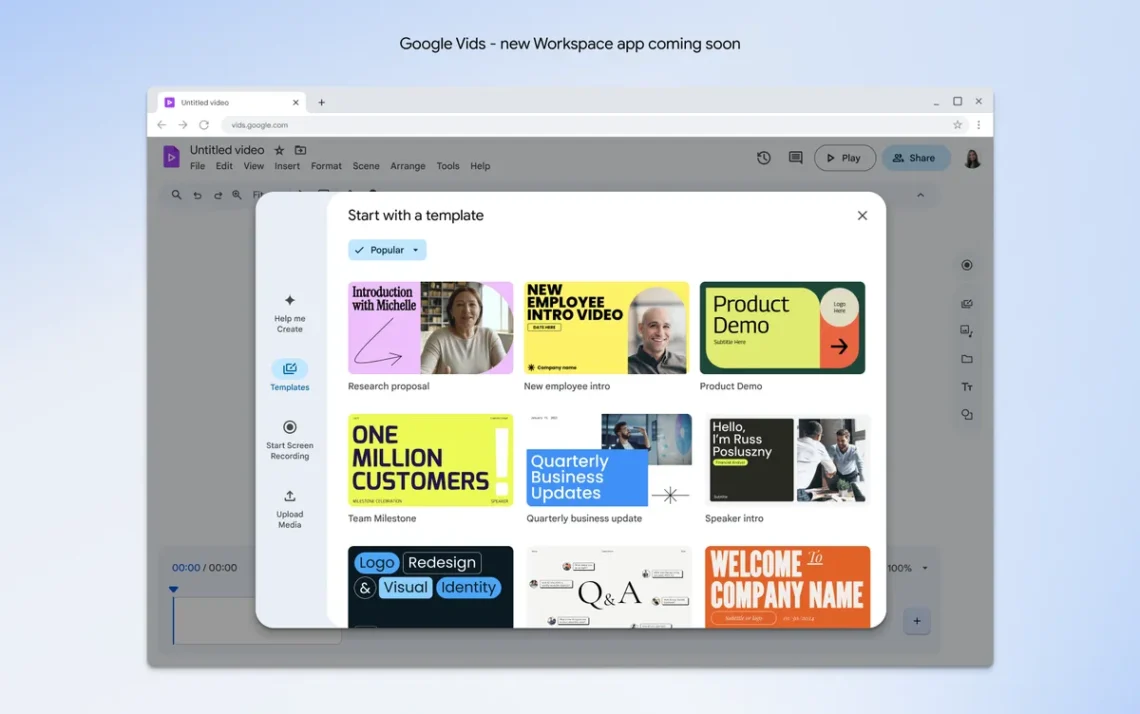 Google Workspace, Google Vids, Google Meet, Gmail, Workspace Labs